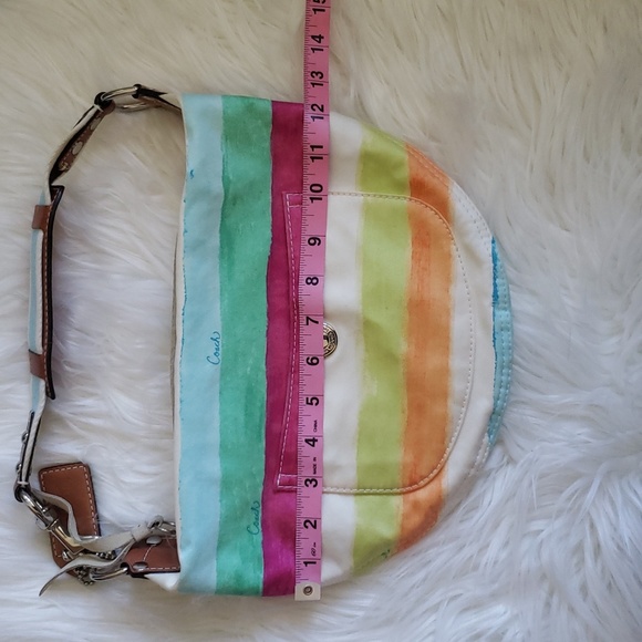 Coach Hamptons Watercolor Stripe Small Hobo - Picture 6 of 8